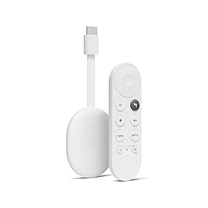 Chromecast with Google TV (4K)- Streaming Stick Entertainment with Voice Search - Watch Movies, Shows, and Live TV in 4K HDR - Snow