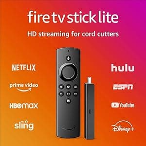Fire TV Stick Lite, free and live TV, Alexa Voice Remote Lite, smart home controls, HD streaming
