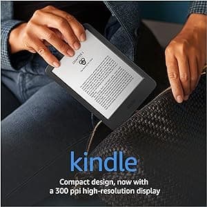 All-new Kindle (2022 release) – The lightest and most compact Kindle, now with a 6” 300 ppi high-resolution display, and 2x the storage - Black